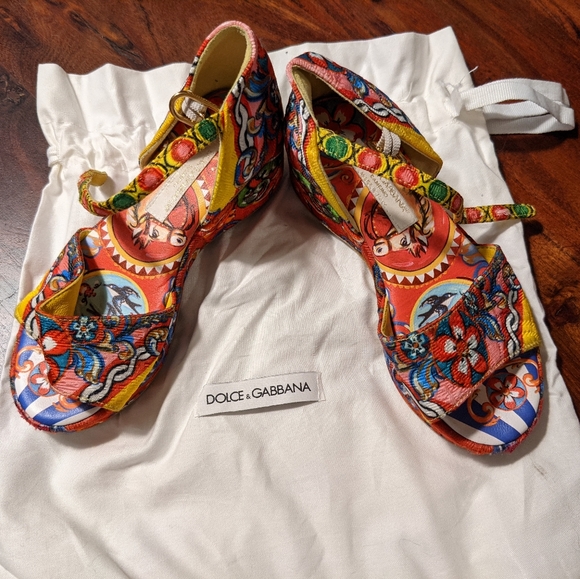 Dolce & Gabbana Majolica wedge sandals - Picture 2 of 6